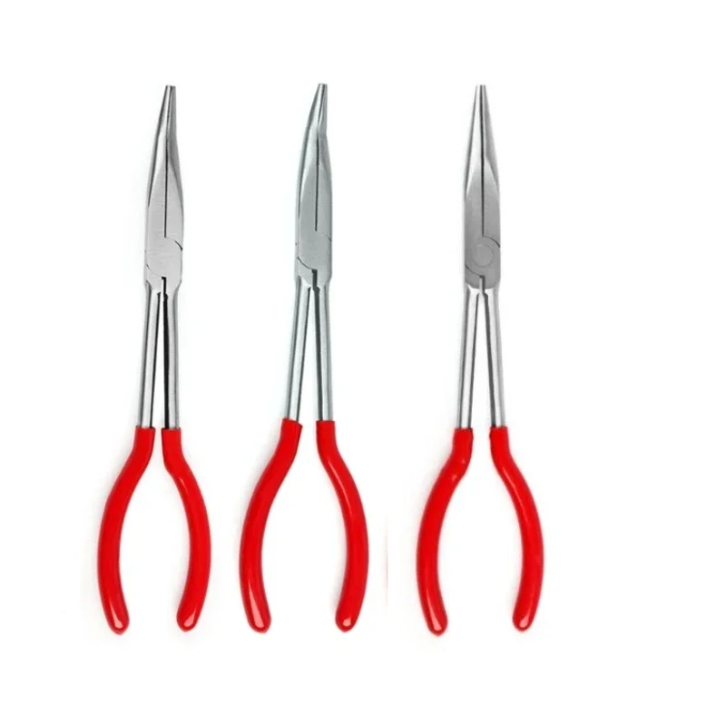 45/90 Degree Crucible Pliers Long Handle Jewelry Making Tool Bend Needle Nose Straight Angle Curved Pliers