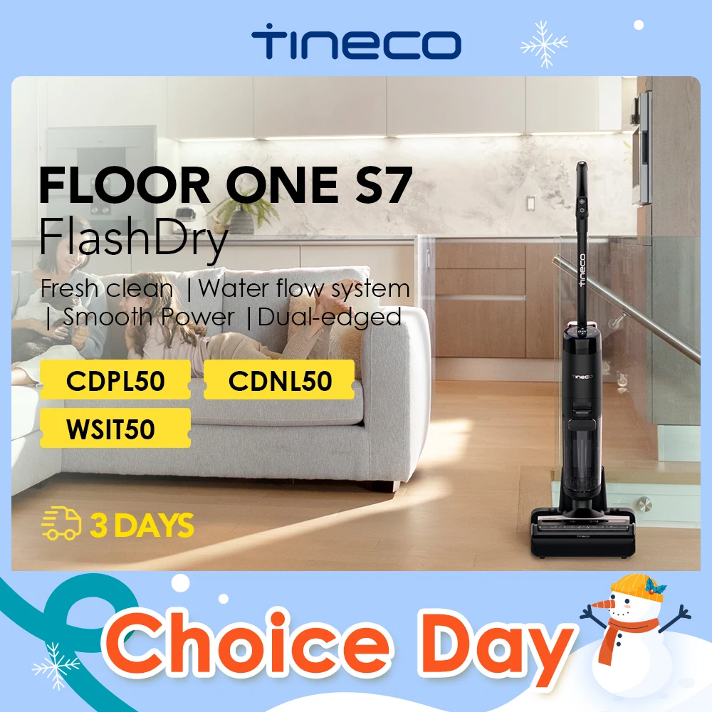 Tineco FLOOR ONE S7 FlashDry Smart Cordless Wet Dry Vacuum for Sticky Messes 158℉Hot Air Flash Drying Dual-sided Edge Cleaning