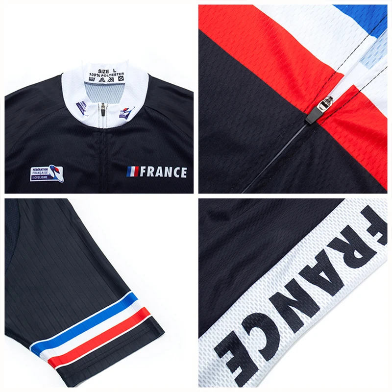 Team France Cycling Bib Sets MTB Uniform Summer Road Bike Jerseys Bicycle Clothing Men\'s Short Sleeve Maillot Racing Suit Outfit