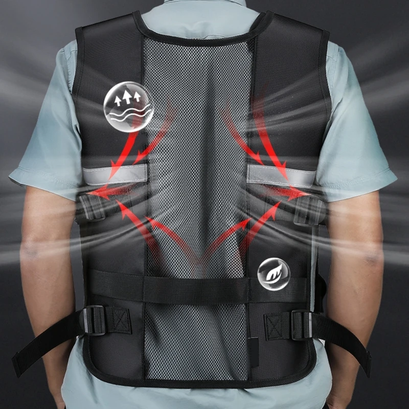 Breathable Safety Work Vest with Reflective Safety Features for Night Operations