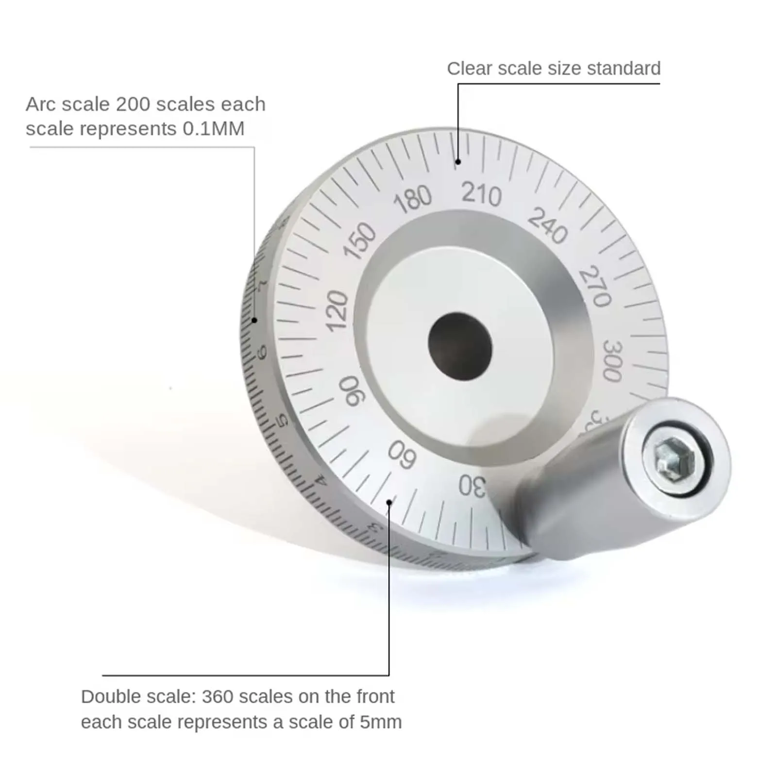 φ6mm/8mm/10mm/12mm Lathe Laser Engraving with Scale Handle Hand Wheel Sliding Table Metal Circle Hand Wheel