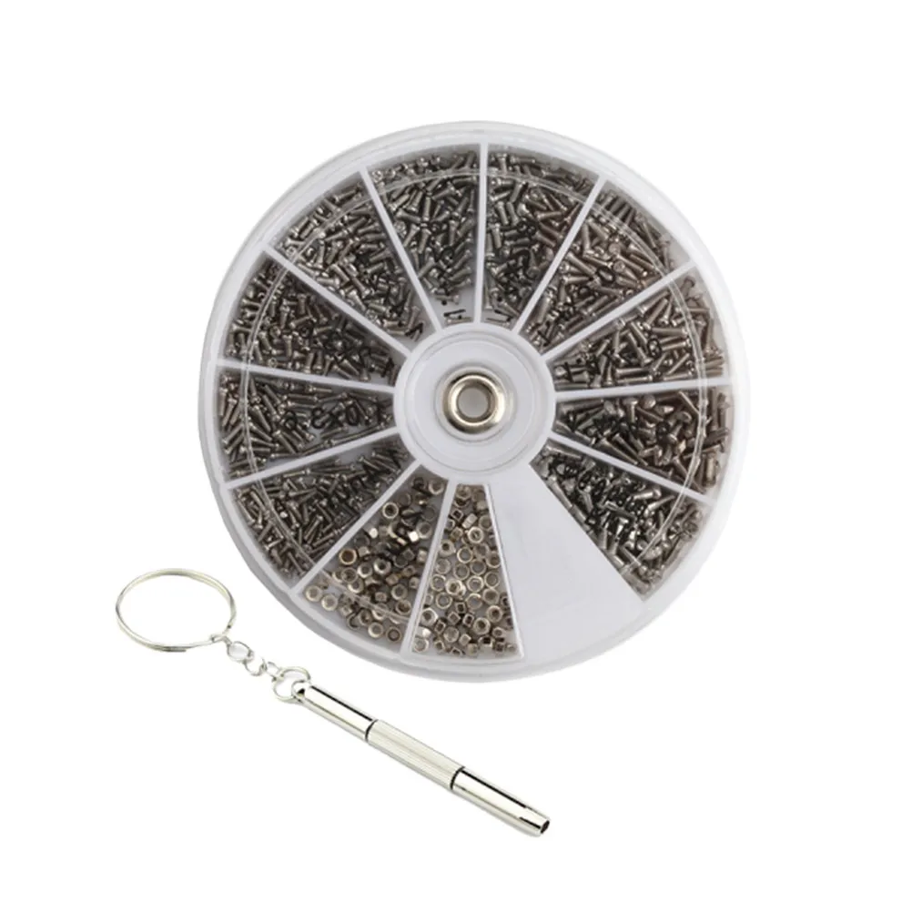 

Eyeglasses Repair Kit Fixing Frameless Screws Accessories with Nuts Assortment Tool Rimless