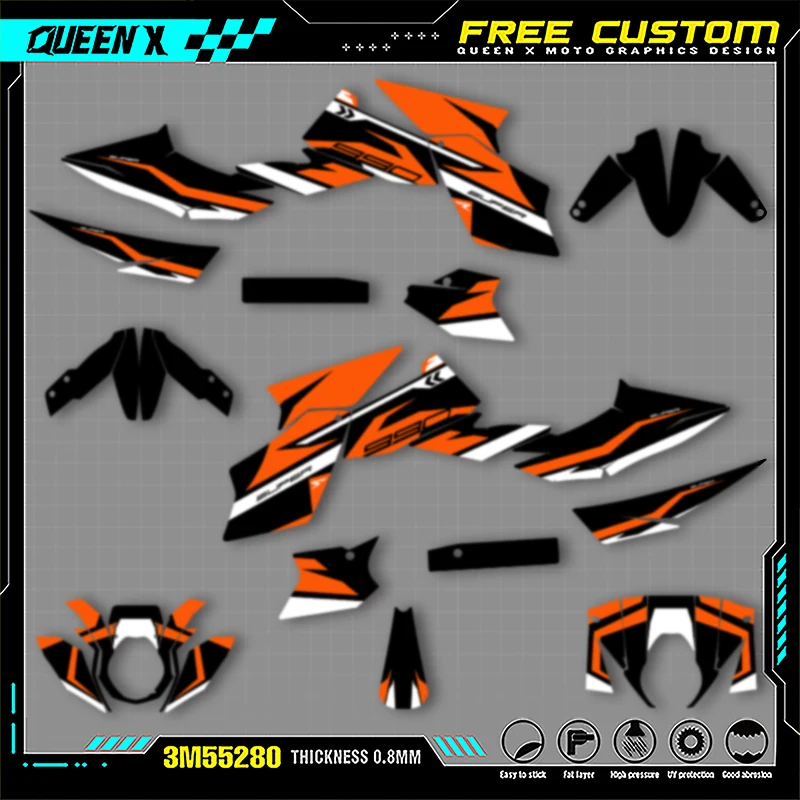 

Queen X MOTOR Motorcycle Graphics Background Decals Stickers Kits For KTM Duke 990 2005-2016 990R 2007-2013 005