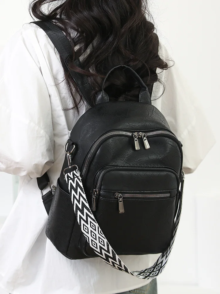 

Customized Logo New Backpack For Women Pu Lightweight Fashionable And Retro Women's Bag Large-capacity Casual Commuting Travel