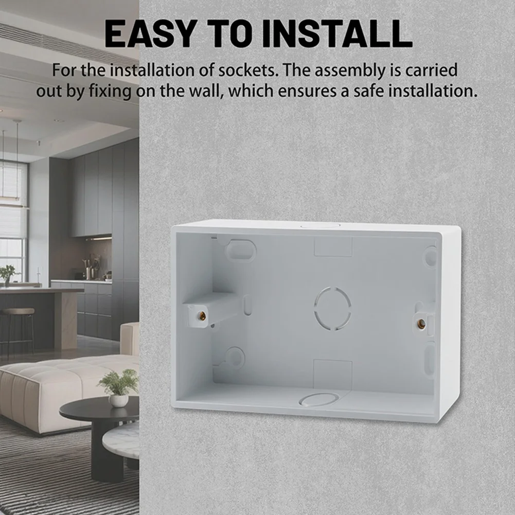 NEW HOT In Stock-Surface-Mounted Electrical Back Box 2Pcs 2 Gang 146 Type Double Patter For Wall-Mounted Light Switches Power So