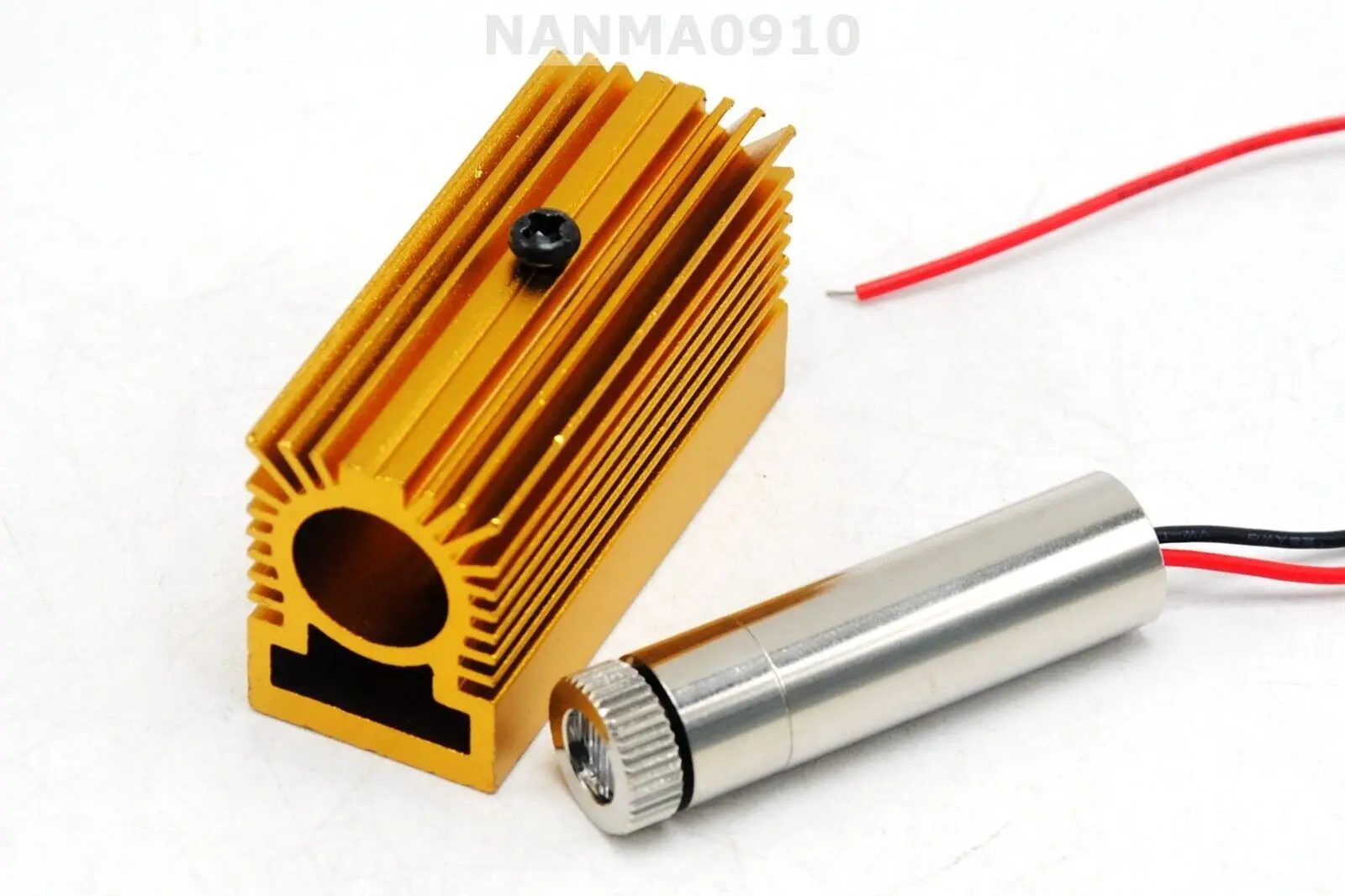 Focusable 450nm Dot Blue Laser Module 50mw Diode Lights 12x40mm w 12mm Heatsink