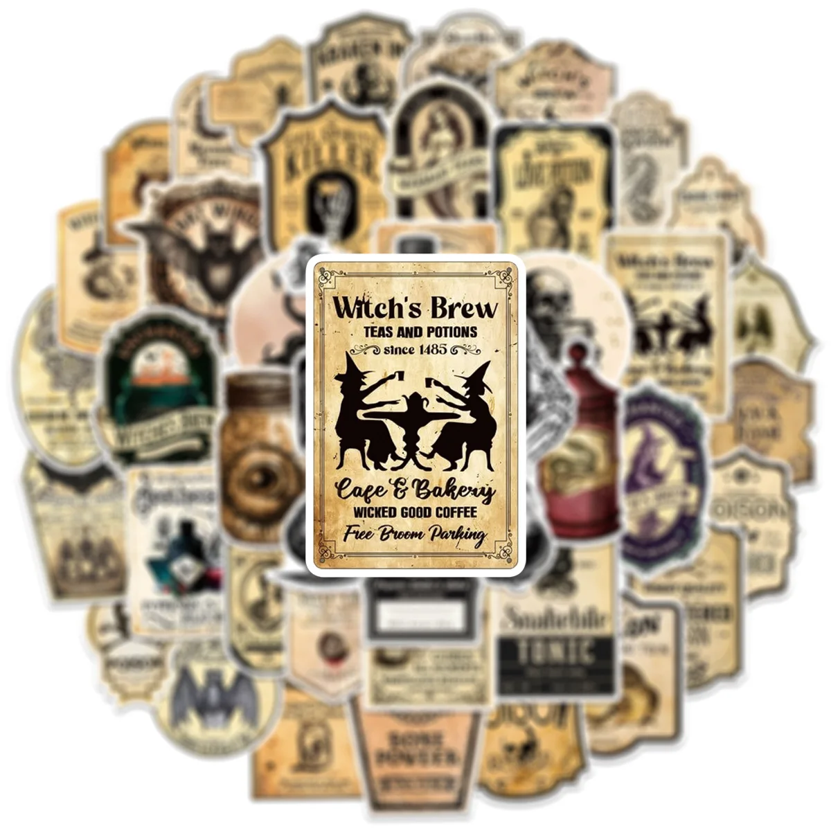 

10/50PCS Potion Label Sticker Cartoon Retro Graffiti Waterproof Sticker Decal Creative Decoration Laptop Stationery Box Luggage