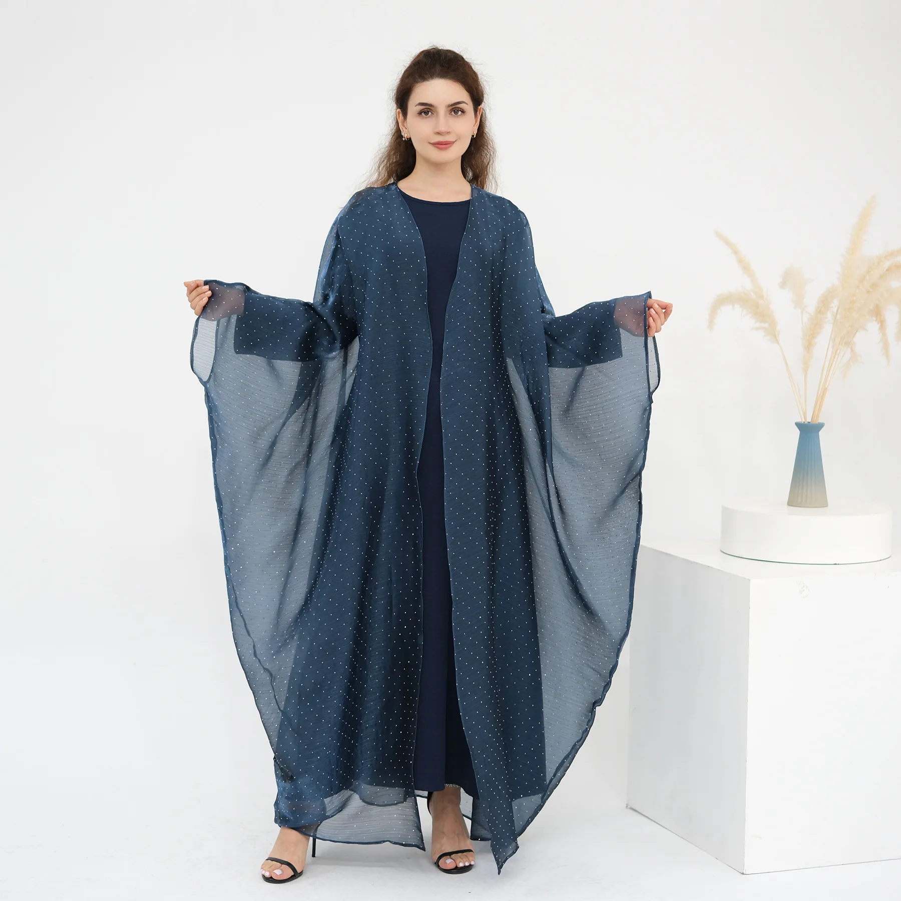

Women Muslim Long Dress Dubai Abaya Turkey Kaftan Eid Kimono Cardigan Islam Jalabiya Femme Musulmane Vestidos Ramadan Abbaysa