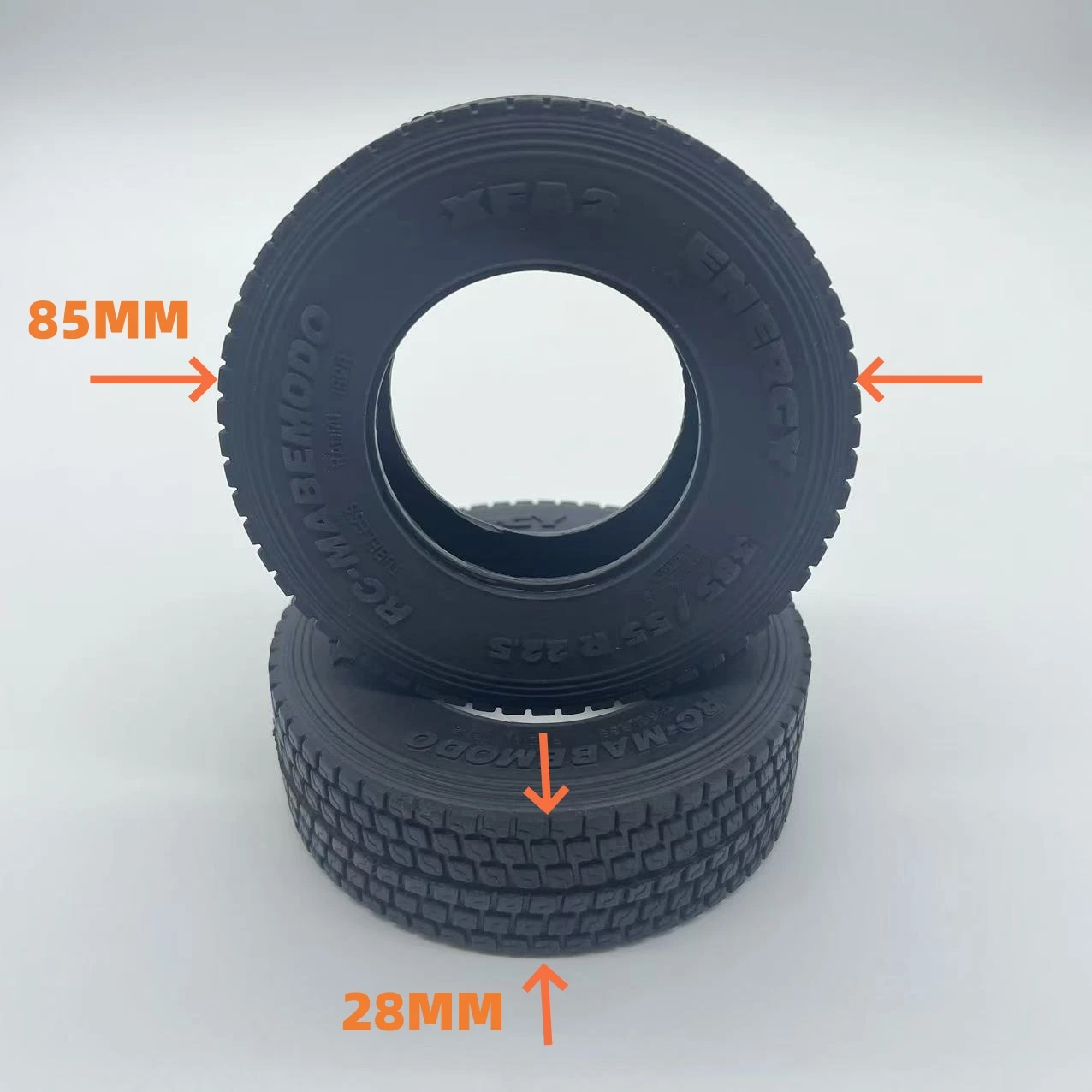 1 زوج المطاط الإطارات 85 مللي متر واسعة الإطارات الضيقة الإطارات ترقية ل 1/14 Tamiya RC Iveco التحكم عن بعد شاحنة قلابة لعبة أجزاء #1