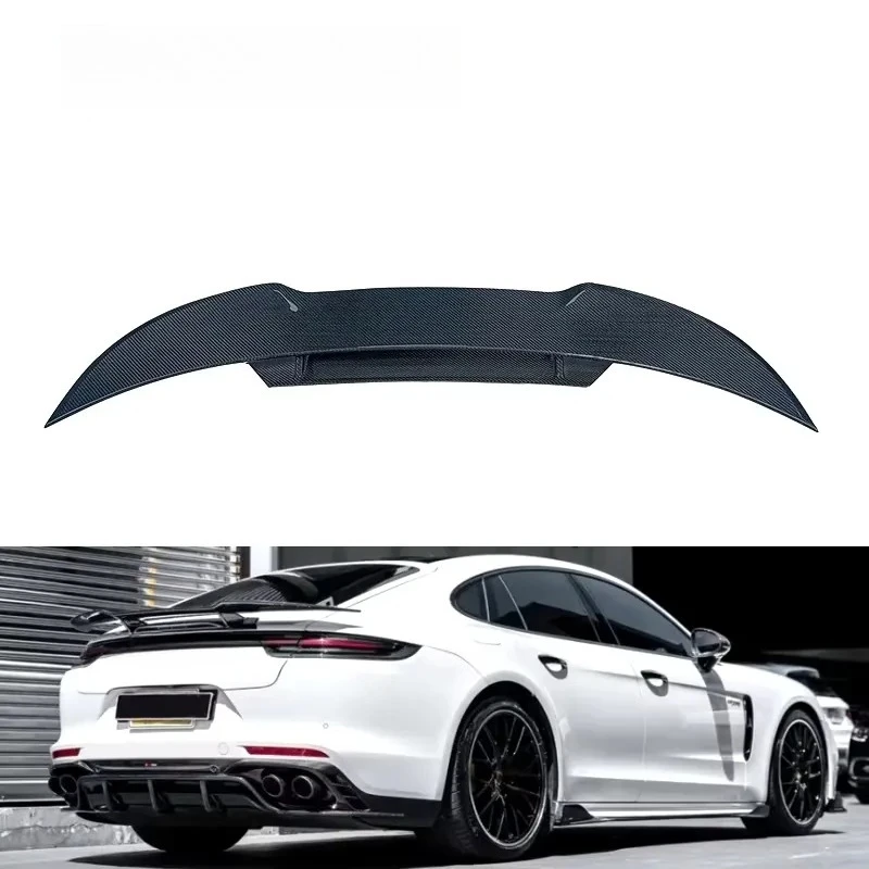 Car Spoilers Dry Carbon Fiber Style Rear Wing Rear Trunk Spoiler Big Wing for 971 2017-2023