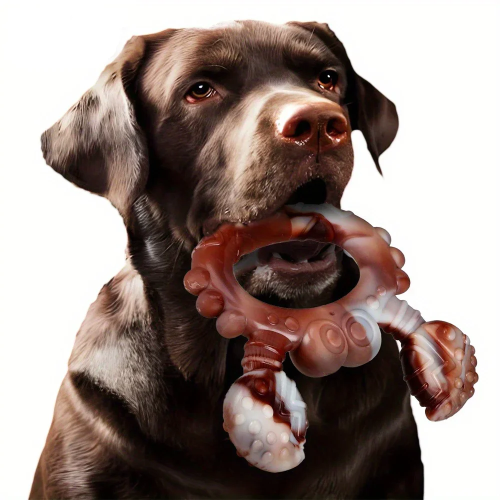 Unzerstörbares Kauspielzeug für Hunde, Nylon-Kauspielzeug für Hunde in Kaninchenform, Rindfleischgeschmack für mittelgroße und große Hunde (30–120 lb), starkes Kauen – Detail 10