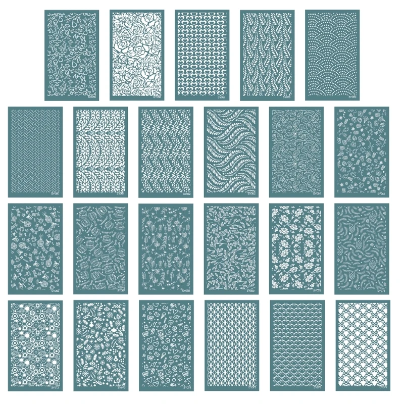 Silk Screen Stencils for Clay, Reusable Silkscreen Stencils Working Clay Earrings Cutters for Printing on Clay Earrings