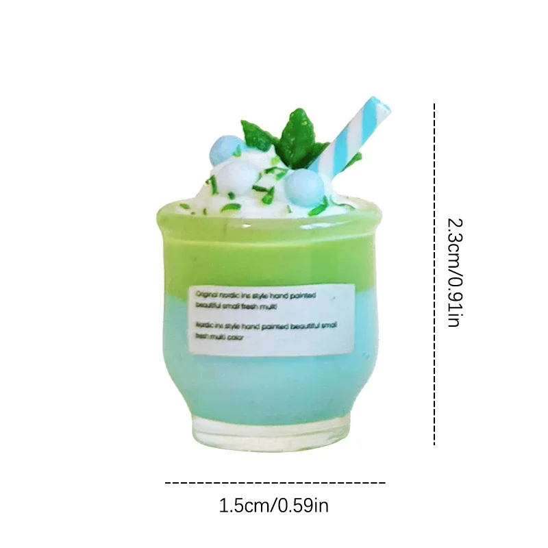 Taza de bebida de leche y menta para casa de muñecas, modelo de casa de muñecas, tienda de postres, decoración de bebidas, accesorios para casa de muñecas, juguetes para juego de imitación, 1/12