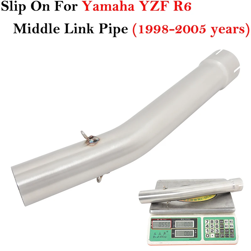 

For YAMAHA YZF R6 YZF-R6 1998 - 2005 Years Motorcycle Exhaust Escape Modified Middle Link Pipe Connecting 51mm Moto Muffler Tube