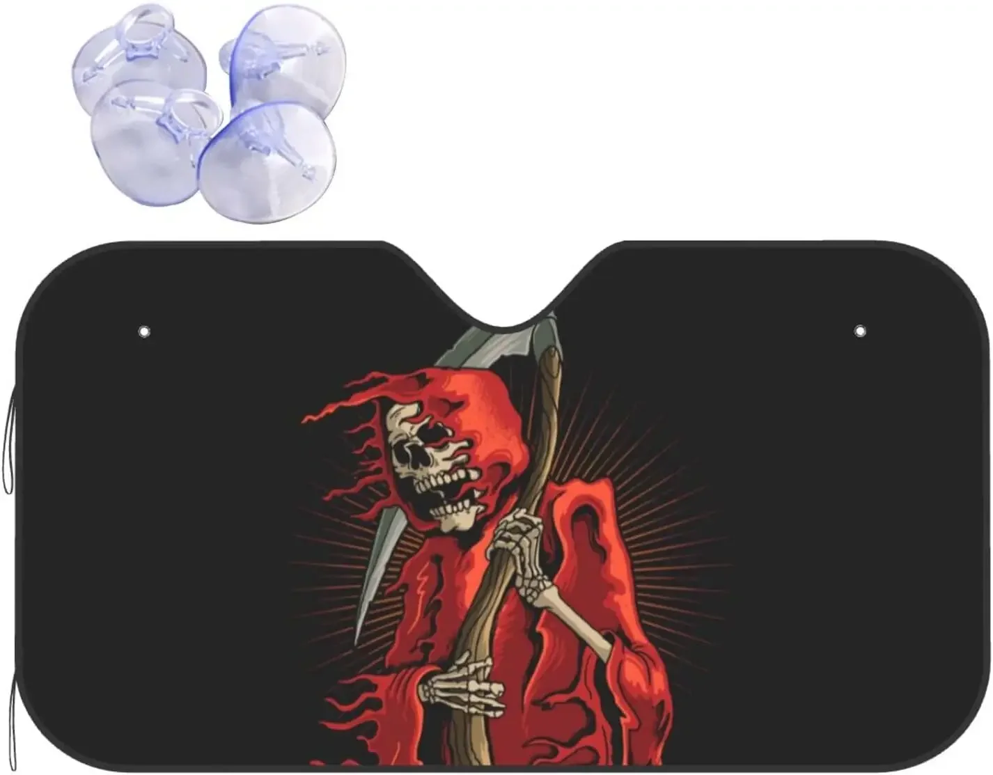 

Солнцезащитный козырек с красным черепом смерти, солнцезащитный козырек на переднее окно автомобиля для большинства седанов, внедорожников, блокирует максимальные ультрафиолетовые лучи, сохраняет ваш автомобиль крутой