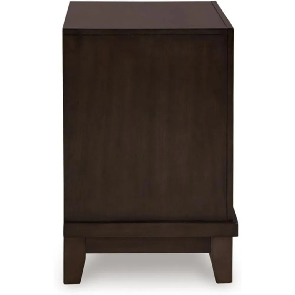 منضدة حديثة بدرجين مع درج علوي مبطن باللون البني الداكن