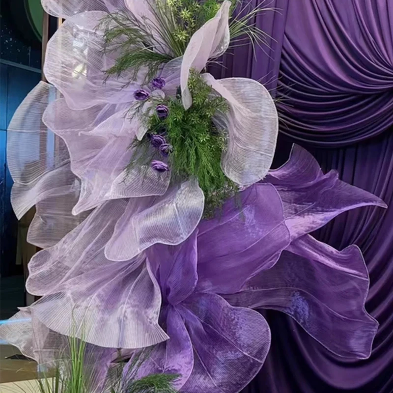 Wrinkled Crushed Soft Fashion Fabric for Background Cloth Floral Art Decoration Cloth Diy By The Meter Sewing Material