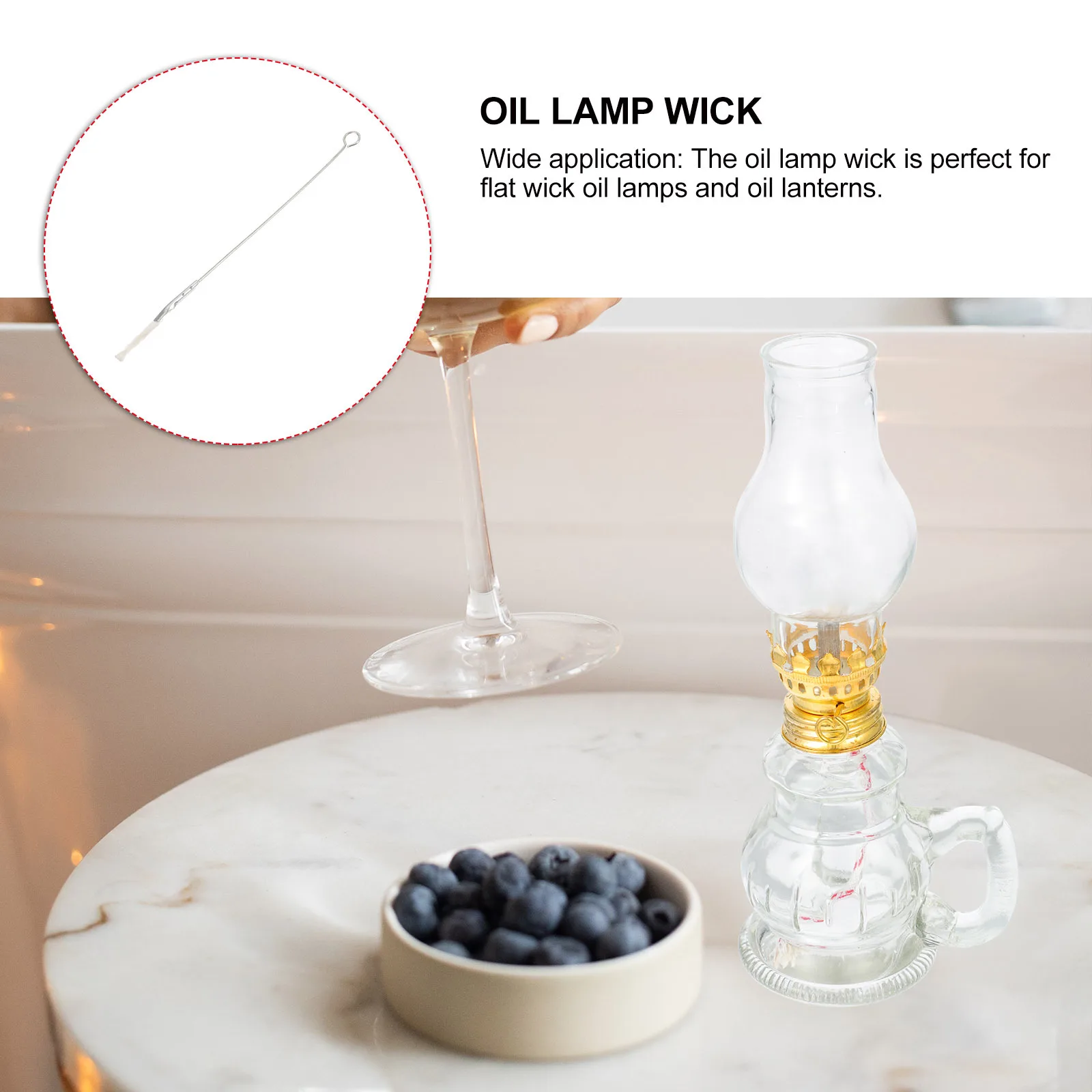 ملحق الفتيل لمصباح حبل القنب للاستخدام الداخلي والخارجي وإضاءة الشرفة والتخييم لهب ساطع وسهل الاستبدال والإصلاح المدمج