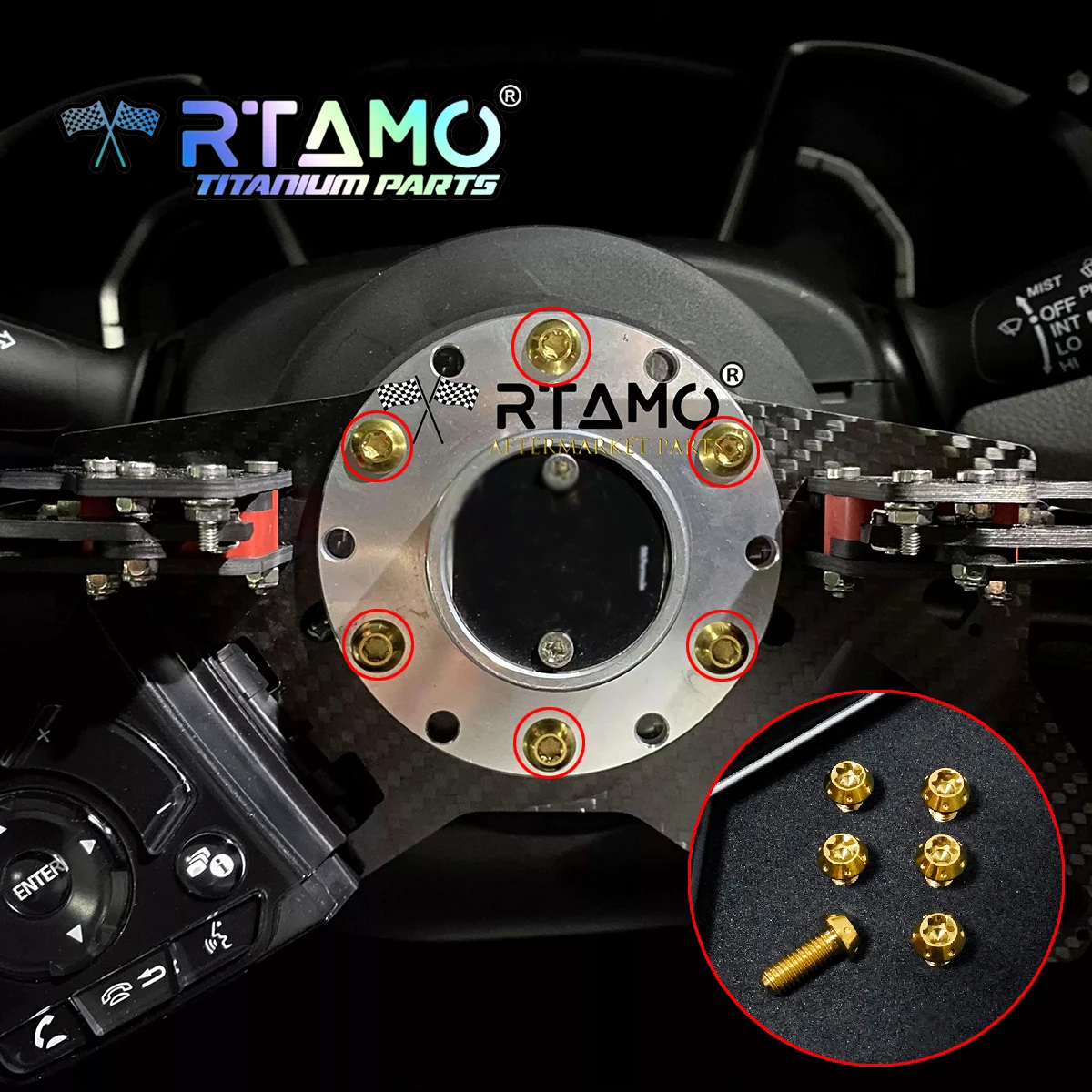 RTAMO Gr5 Titanium Steering Wheel Base Screws M5X12/15/20mm for MoMo NARDI Car Modification Bolts view 6