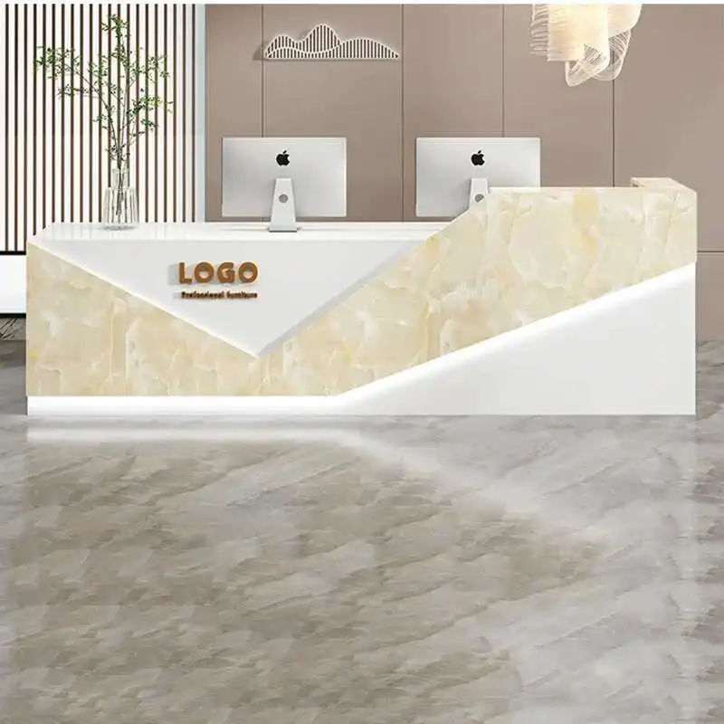 Front Reception Desk Counter Clothes Cosmetics Hairdresser Room Office Corner Storage Beauty Salon Recepcion Mostrador Cash Help