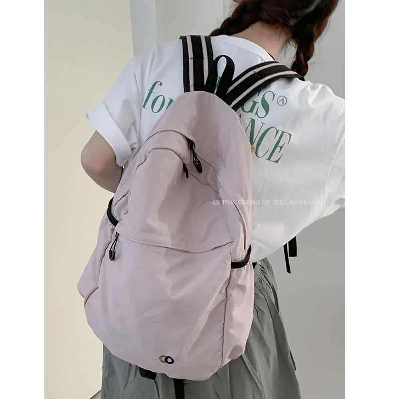 

Causal Portable Light Nylon Unisex Backpack Teenager Travel Outdoor Camping Students School Backpack Men Women Commuter Backpack