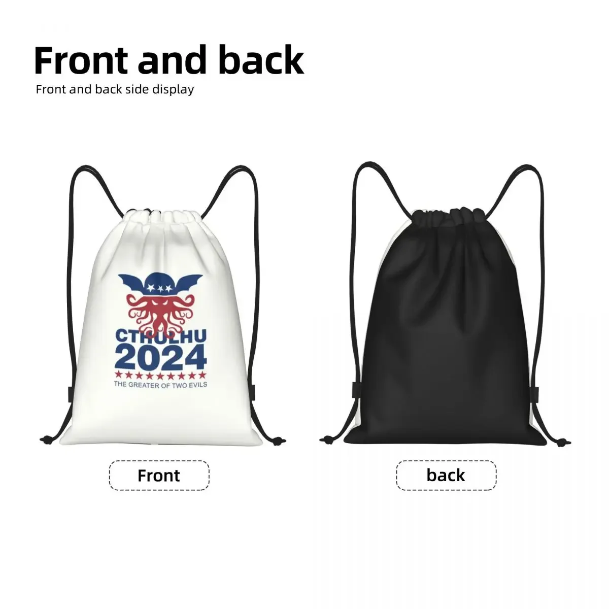 Call Of Cthulhu 2024 Drawstring Backpack Women Men Gym Sport Sackpack Foldable Lovecraft Shopping Bag Sack