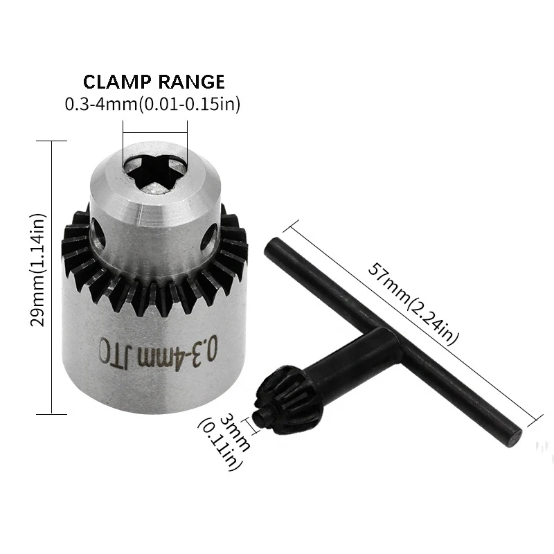 Imagem -04 - Broca Elétrica Moagem Mini Chuck Key Eixo Kits de Adaptador Mandril Cartucho Mandril para Motor Jt0 0.34 mm 3.17 mm Pcs Set