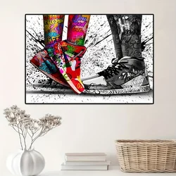 Fashion Graffiti Art Deco Painting Sneakers Sneakers Street Wall Art Poster And Prints Wall Art Picture Living Room Home Decor