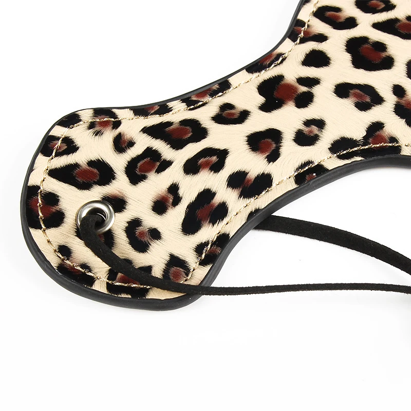 PU Leder Leopard Print Pferd Peitsche Flog Spank Paddle Beat Unterwürfig für Pferd Ausbildung