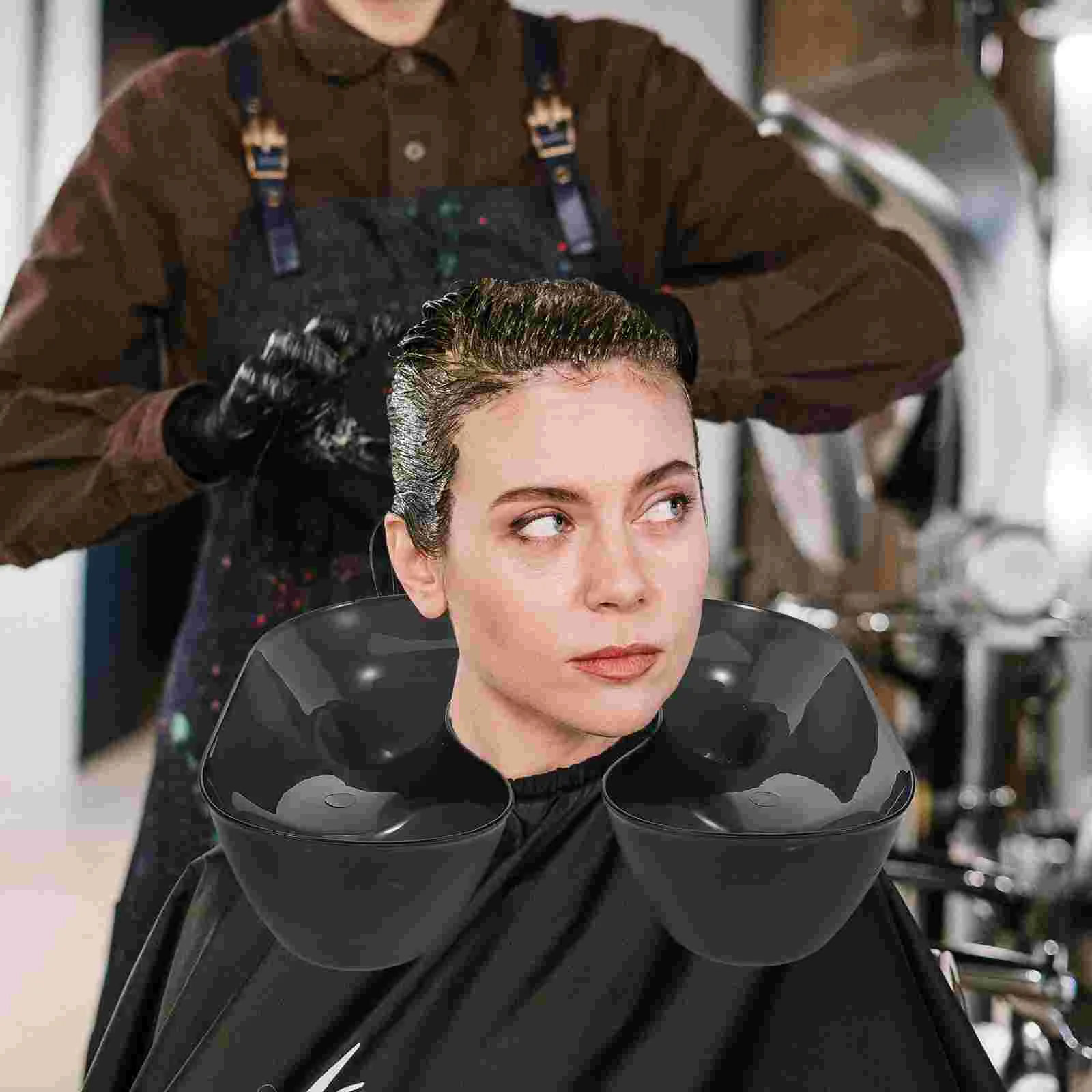 Dye Shampoo Hot Drip Plastic neksteun Zwarte kleur voor herbruikbare bescherming van kleding Waterpermanentopslag Gemakkelijk voor salon