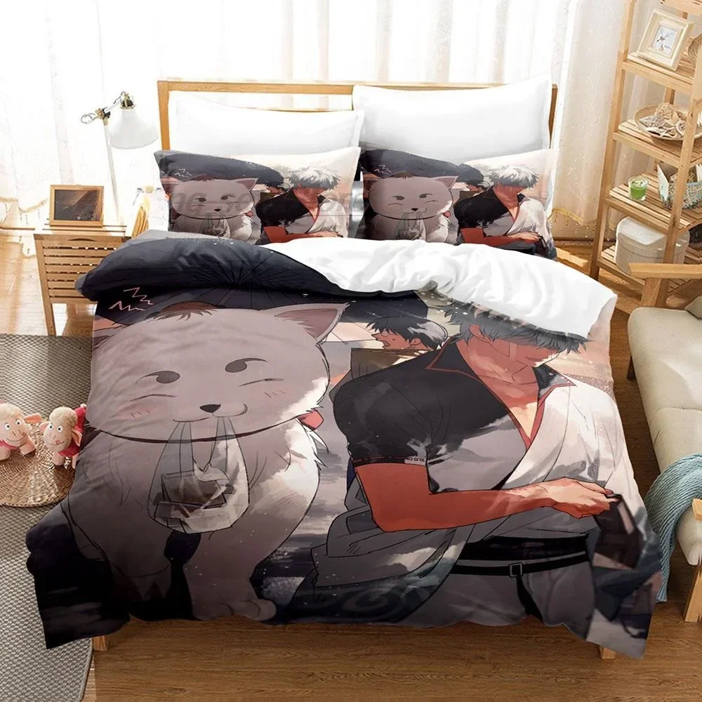 

Fashion 3D Anime Bed Sheet Set Gintama Bedding Set Single Twin Full Queen King Size Bed Set Adult Kid Bedroom Duvet cover Sets