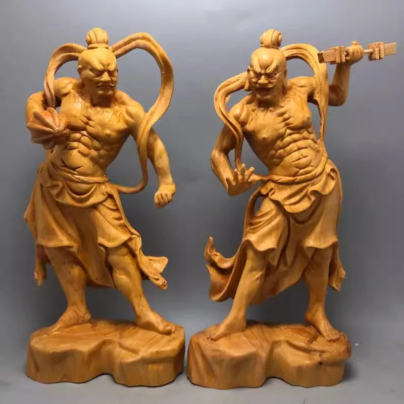 

Натуральный массив дерева Гранд Маршал Маршал Ха Ха Две двери Статуя Бога Ручная резьба Домашняя комната Офис Декор Фигурка Статуя Костюм