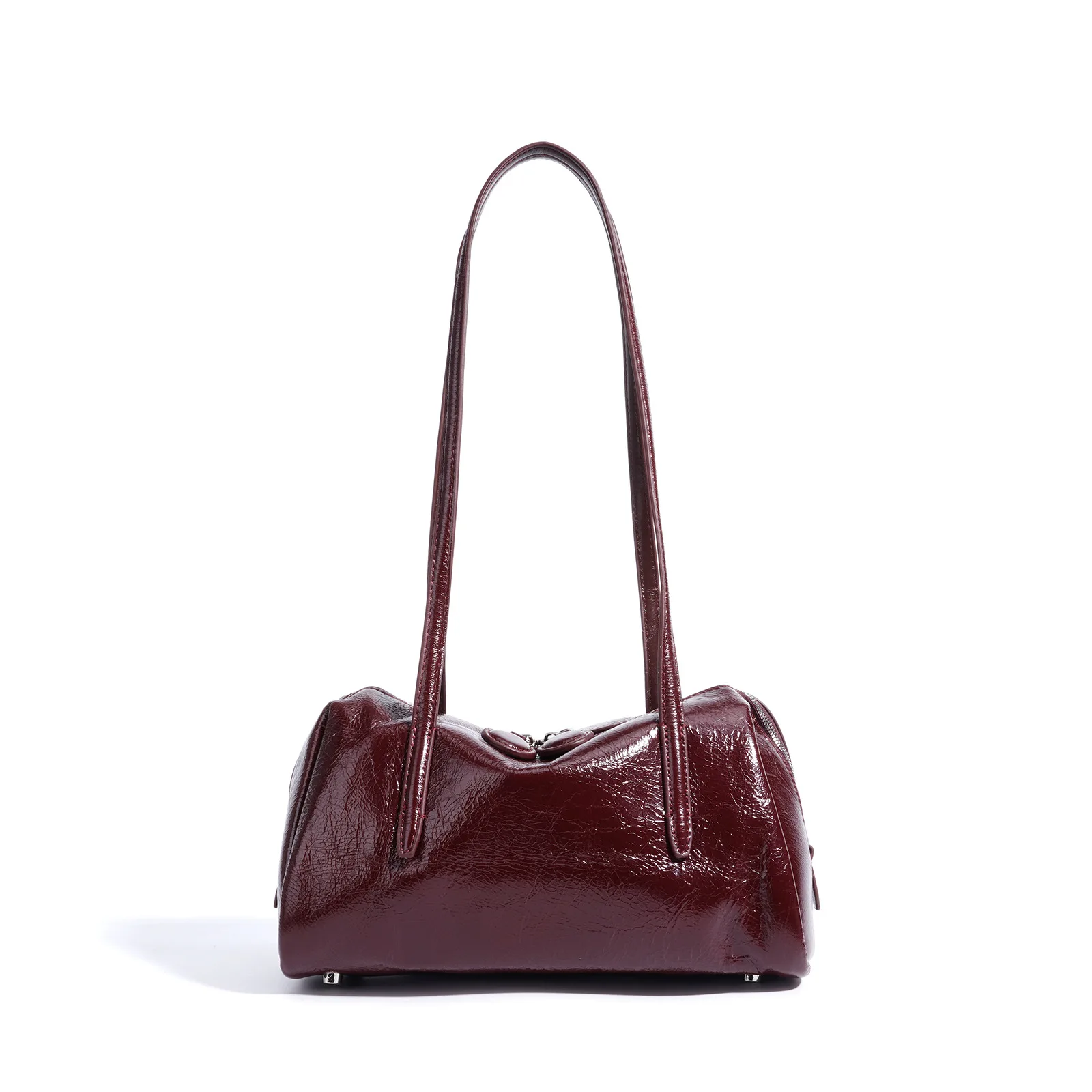 Korean Version Niche-design Women Shoulder Bag  New Retro Waxed Genuine Leather Large-capacity Underarm Bag Simple Tote Bag