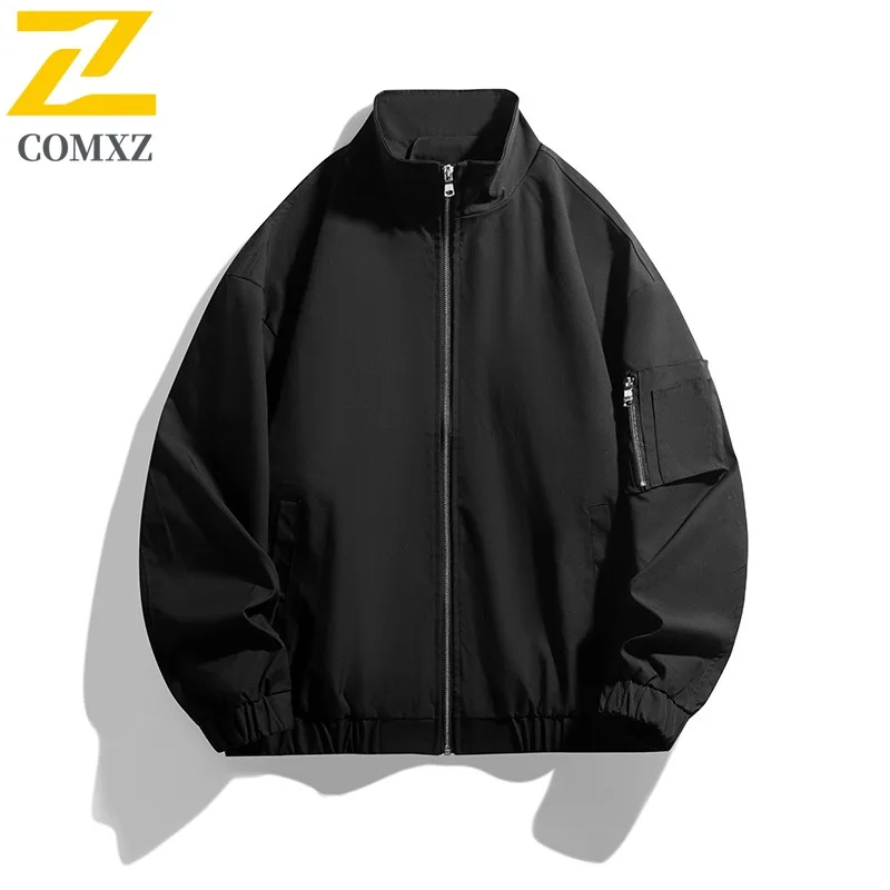 

COMXZ Top Luxury Mens Jacket Classic Stand Collar Outdoor Travel Style Windproof Coat Collar Daily Style Casual Autumn Jackets