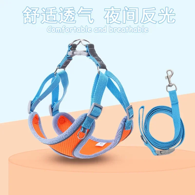

Pet Products Pet Dog Chest Strap Vest Type Going Out Traction Grid Cloth Strap Cat Breathable Dog Walking Rope