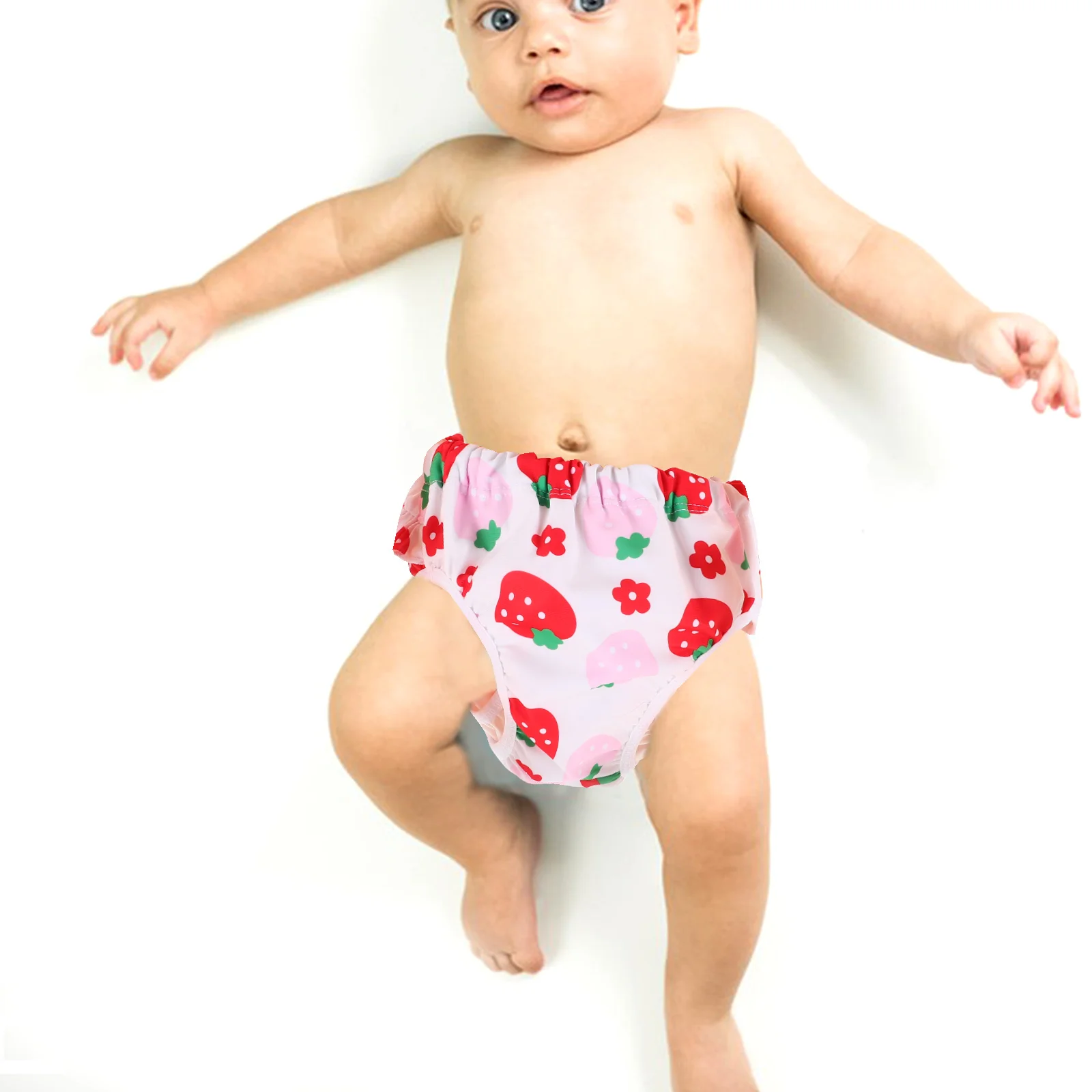 

2pcs Waterproof Swim Pants Kids Baby Boys Girls Soft Breathable Material Leak Proof Design Swimmers Diapers Toddler Infant