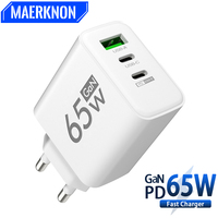 GaN 65W USB Charger Type C Fast Charging Wall Adapter PD For iPhone Xiaomi Huawei Samsung S23 ultra Oneplus Mobile Phone Charger