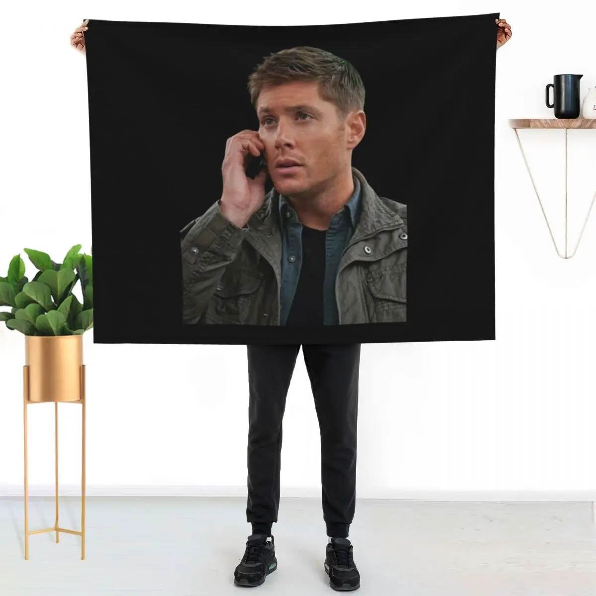 Dean Winchester Candid Throw Blanket bed plaid For Decorative Sofa Decorative Sofa Soft Beds Luxury Brand Camping Blankets