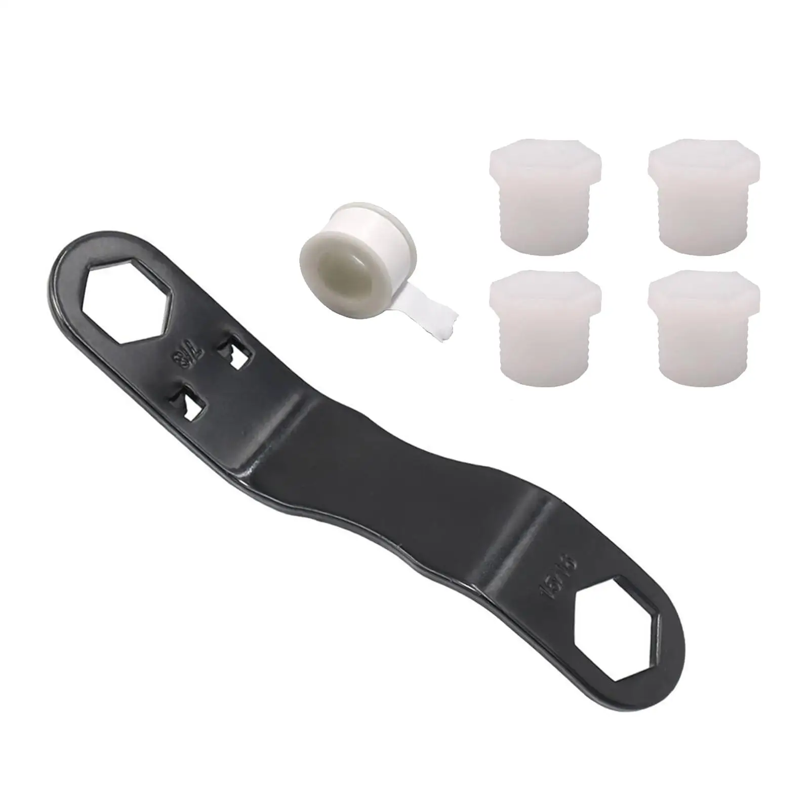

Heater Drain Plug Kit Steel Angled Wrench Set RV Water Heater Drain Tool Leakproof Tape for Camper Replacement