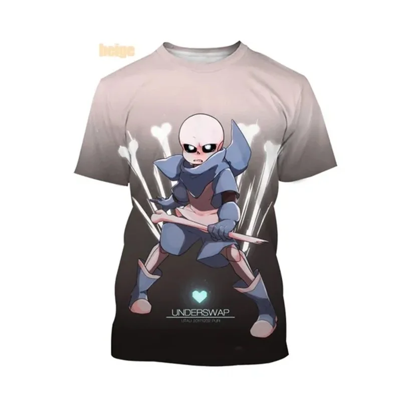 Vedio Game Undertale Sans T Shirt For Men Women 3D Print Casual Short Sleeve Tee Tops Round Neck Plus Size Men T Shirts