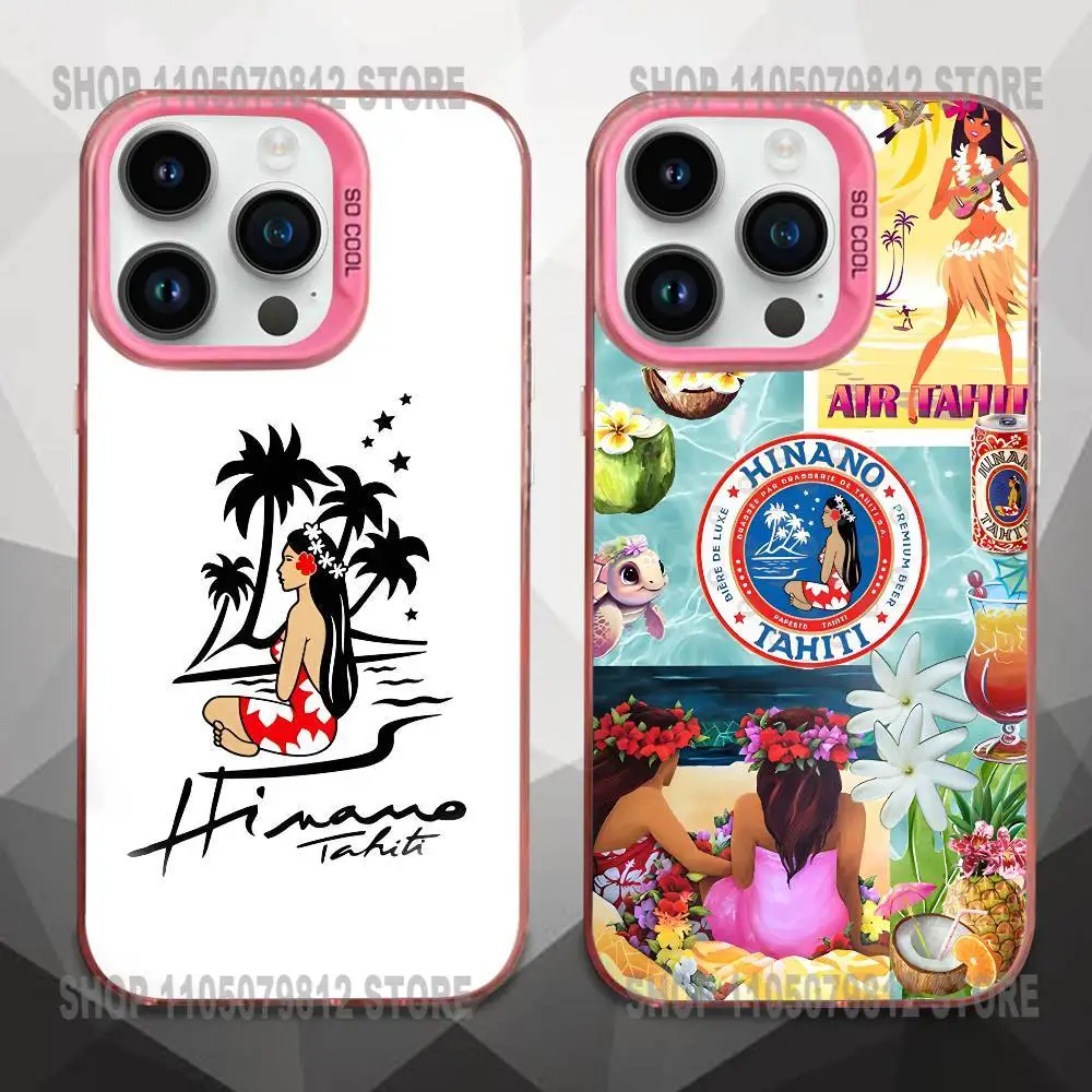 

H-Hinano T-Tahiti Girl Beach Phone Case For iPhone 17,16,15,14,13,12,11,Mini,Pro,E,MAX Pink Candy Matte Shockproof Cover