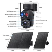 INQMEGA 6MP Solar Camera 4G/WIFI 20x Zoom 30W Solar Panel Outdoor Security Camera Built-in Battery 28000mA Battery PTZ Camera