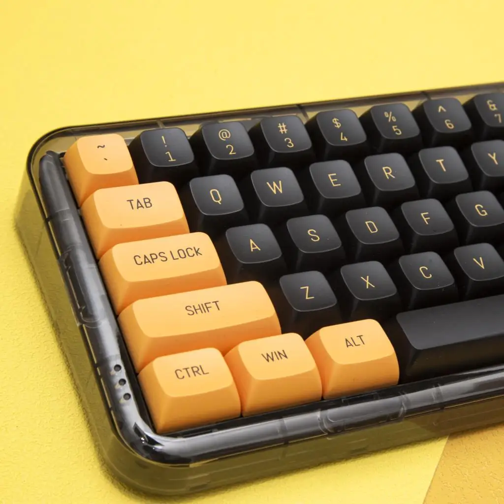 149 مفتاحًا أسود أصفر CSA أغطية مفاتيح مزدوجة النار PBT Keycap لـ Cherry Mx Switch غطاء مفاتيح لوحة مفاتيح الألعاب الميكانيكية DIY