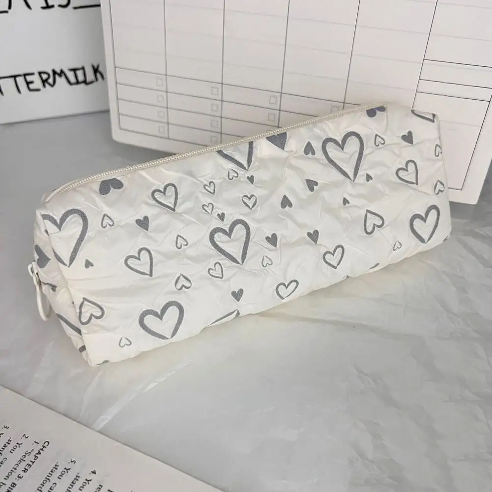 منظم قلب منقوش للطلاب ، حقيبة أدوات مكتبية الحب ، مقلمة للوازم المدرسية ، منظم ساحر