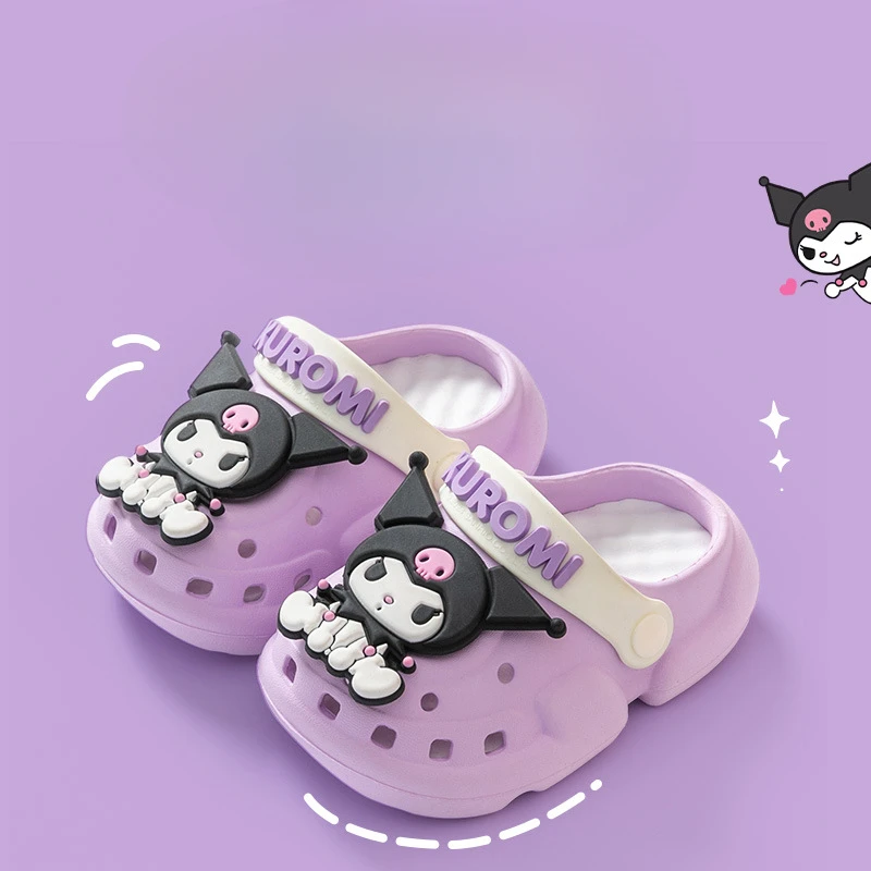 Sanrio Hello Kitty Children's Clogs Summer Cute Cartoon Anime Indoor Non-slip Princess Outer Wear Beach Slippers Kawaii Gift