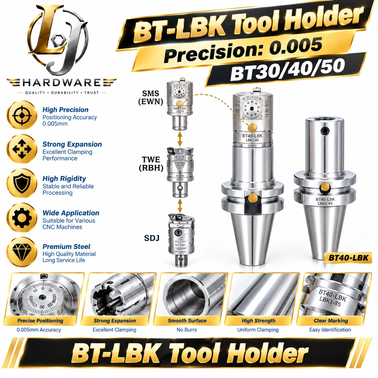 High Precision BT LBK DCK CNC Boring Tool Holders BT30 BT40 BT50 SK40 LBK1-6 fits RBH EWN SDJ BST TCT Fine Rough Boring Brackets