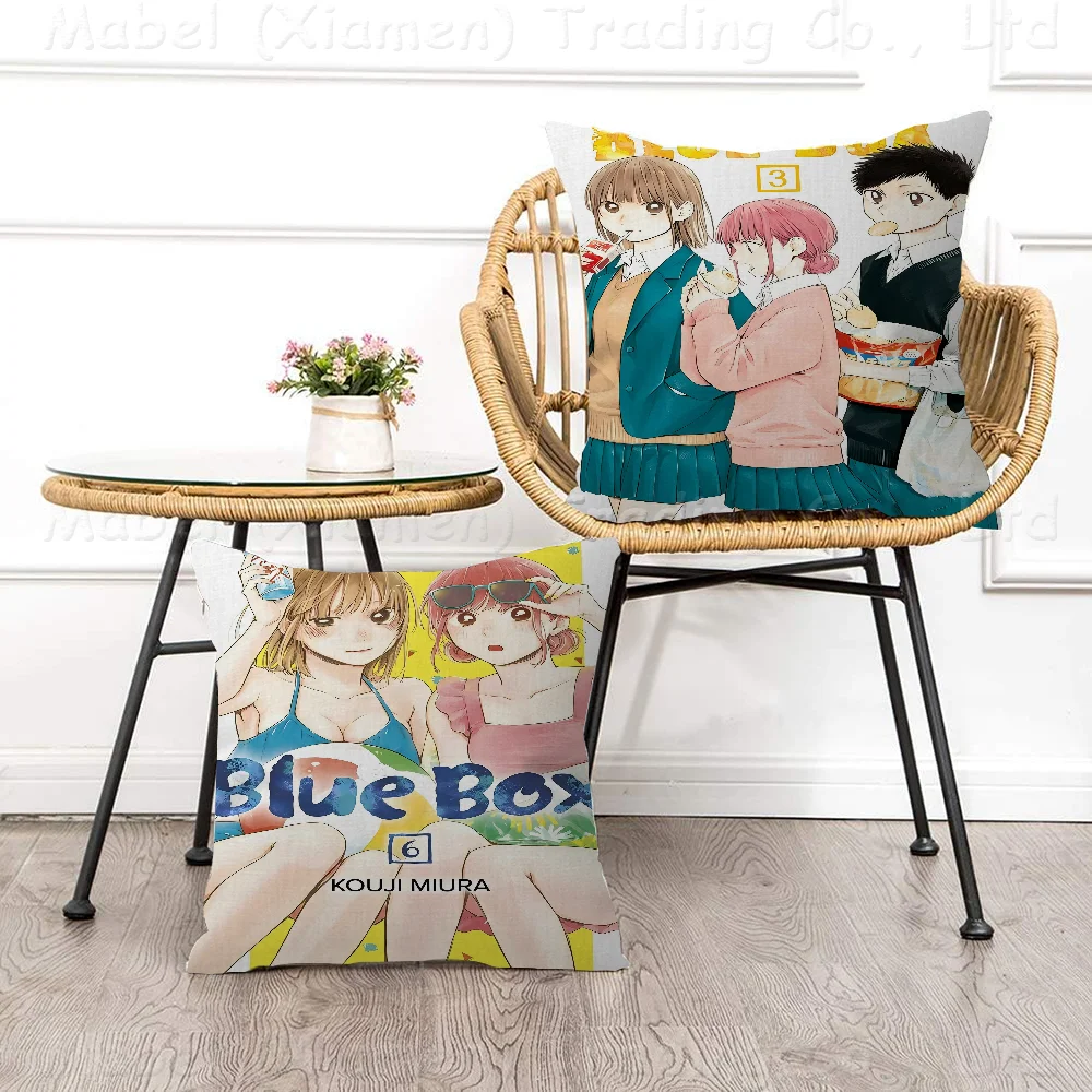 

Anime Blue Box Pillow Cushion Cover Pillowcase Living Room Sofa Home Decor Customized