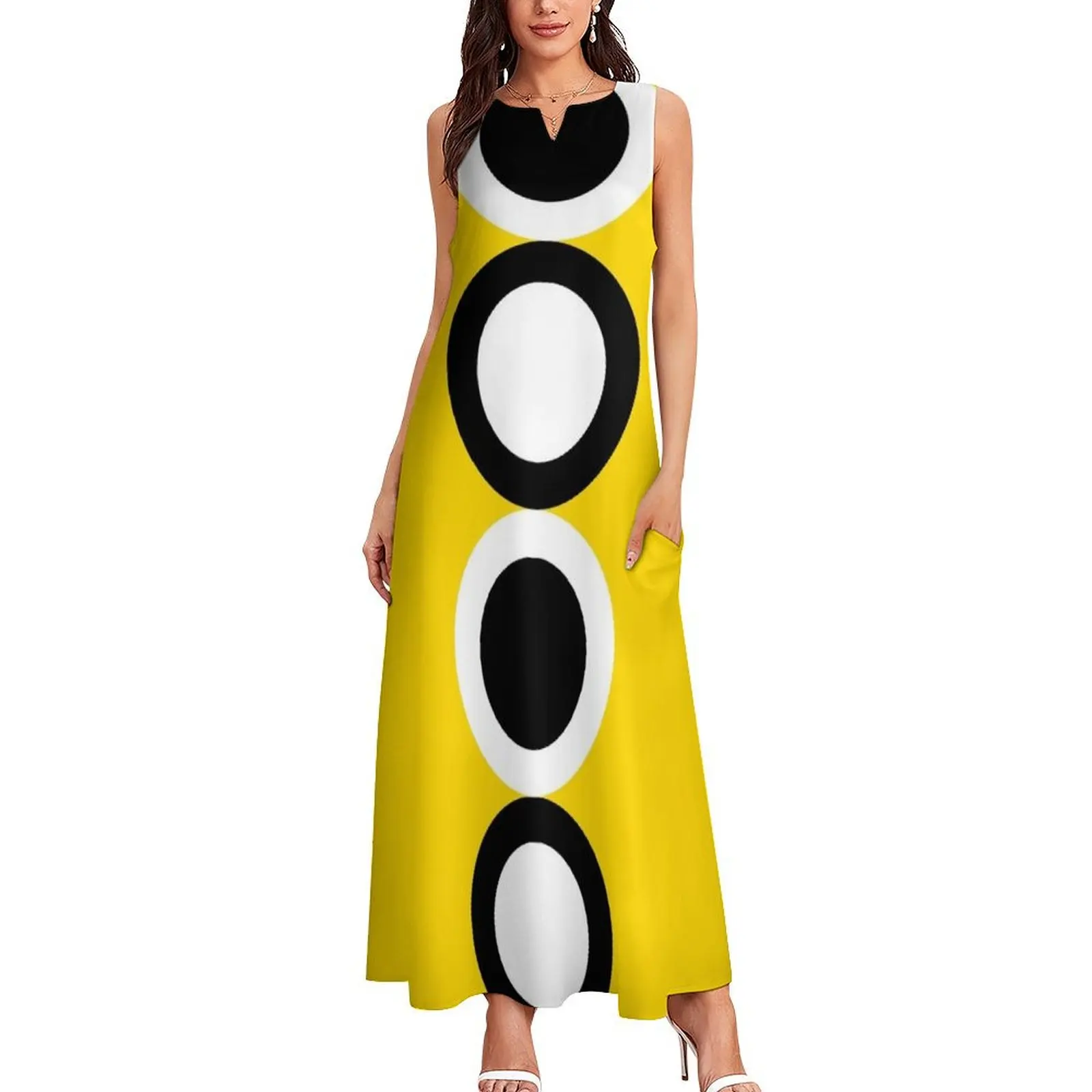 60s Yellow Retro Mod Circle Long Dress evening dress ladies prom dresses luxury evening dresses for women 2025 Dress