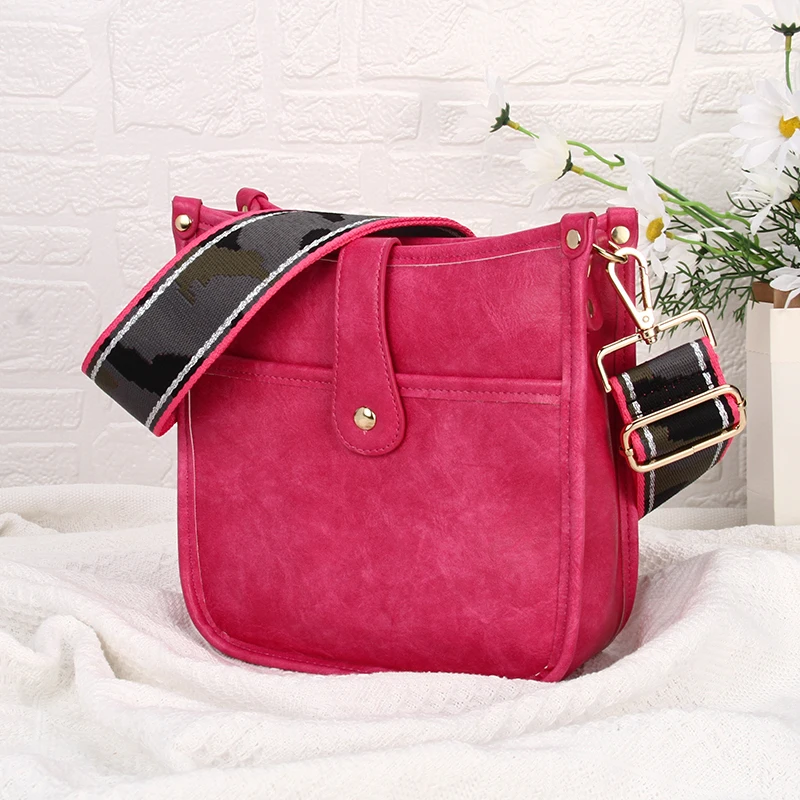 

Luxury Leather Vintage Crossbody Bag For Woman Adjustable Wide Strap Messenger Bag Casual Shopping Female Shoulder Bags Sac