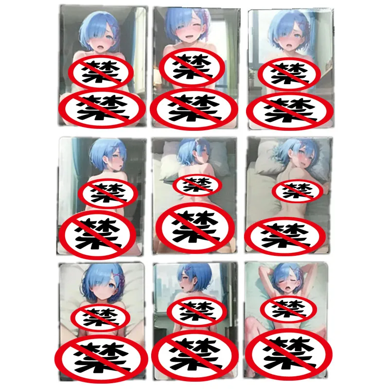 9Pcs/set Homemade Anime Re:Zero Starting Life in Another World Rem ACG Sexy Nude Card Maid Cosplay Toy Gift Game Collection Card